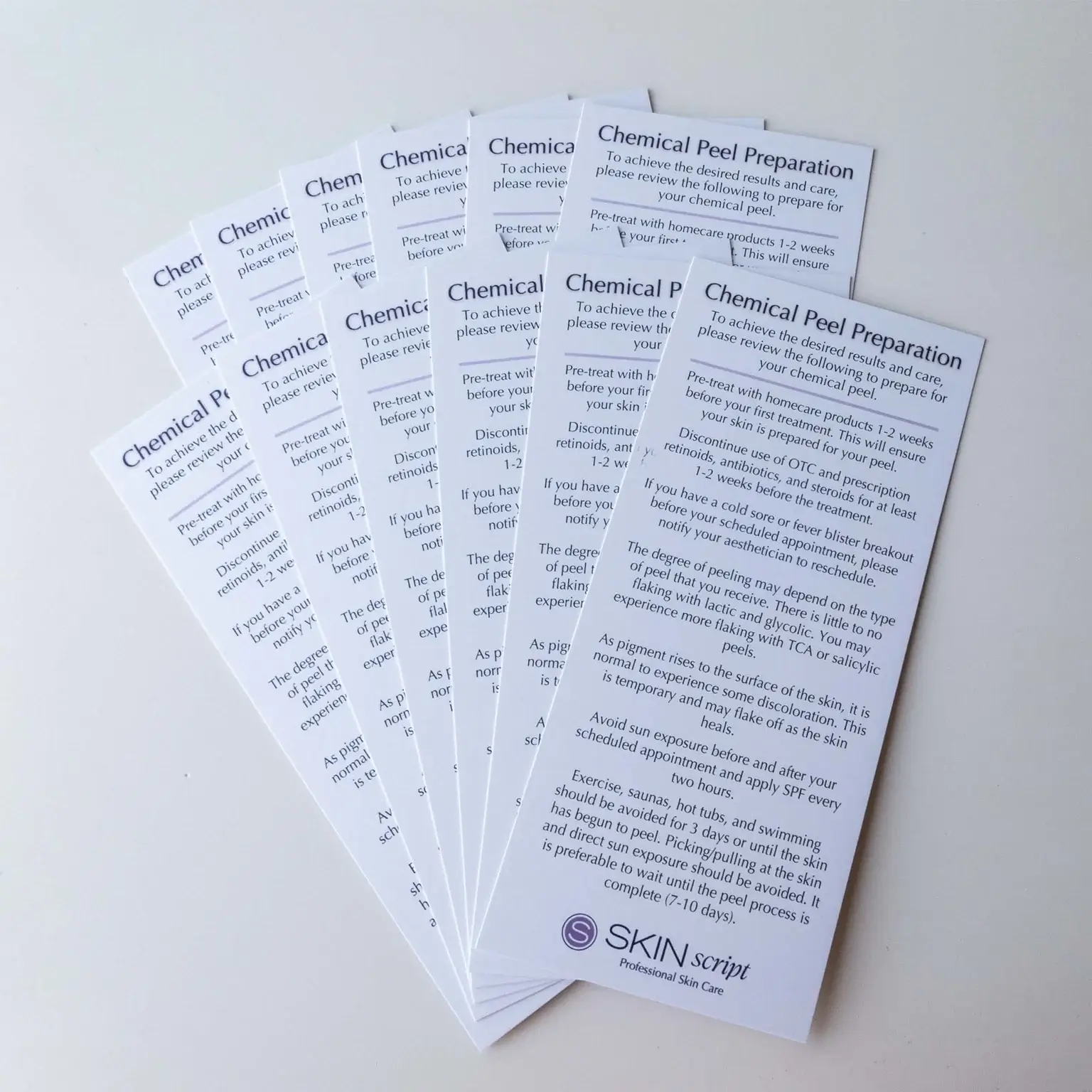 Pre post rack card fanned out