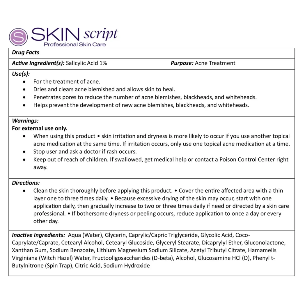 Blemish spot treatment otc drug facts