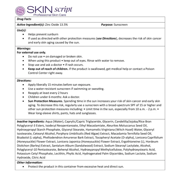 Sheer protection spf 30 otc drug facts
