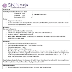 Sunscreen drug facts image